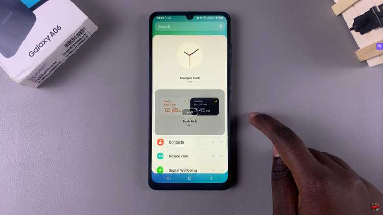 Add Dual Clock Widget On Samsung Galaxy A06