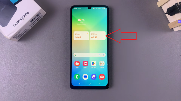 Add Dual Clock Widget On Samsung Galaxy A06