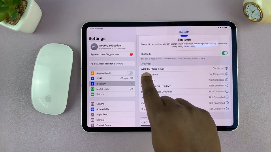 Conecte el ratón mágico al iPad