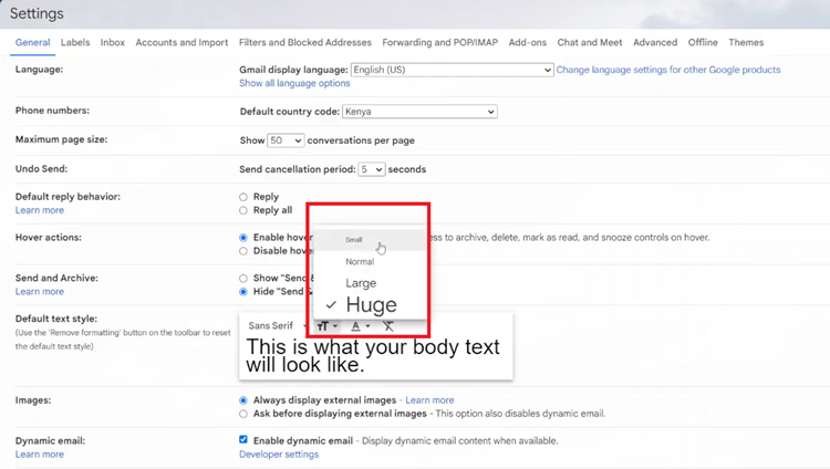 How To Change Text Size On Gmail