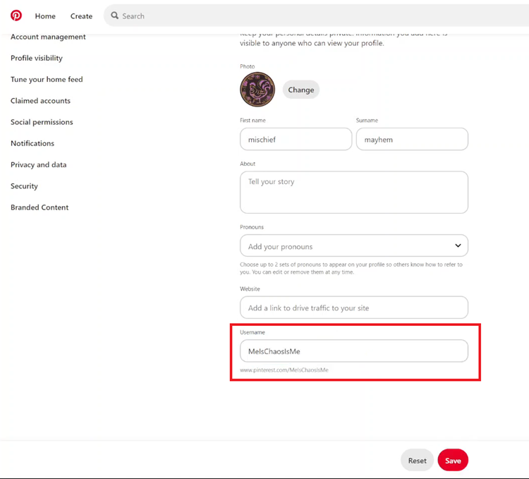 How To Change Username On Pinterest