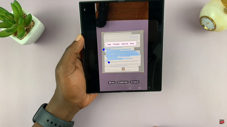 How To Copy Text From A Print Document On Samsung Galaxy Z Fold 6