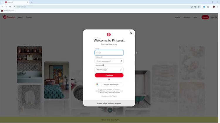 How To Create A Pinterest Account