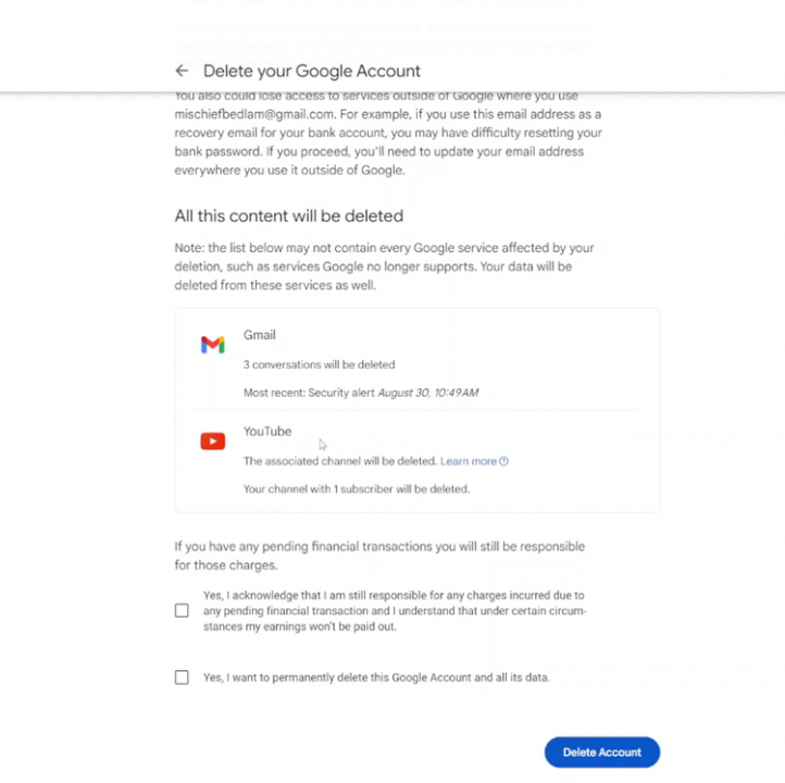 How To Delete Google Account Permanently