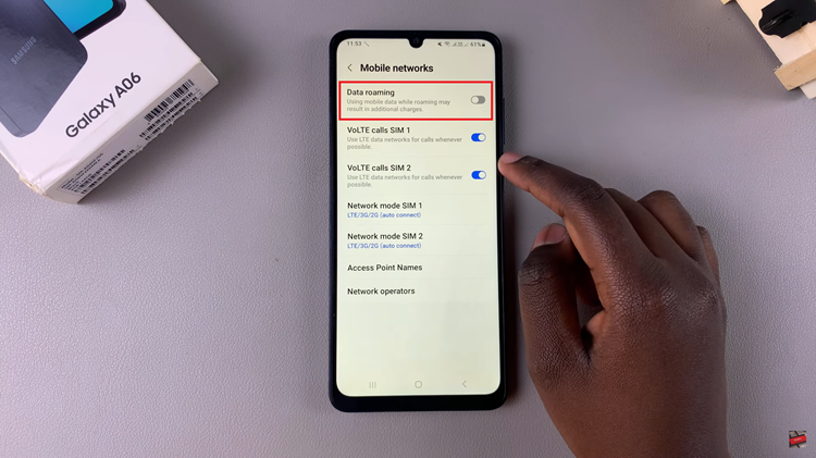 How To Enable & Disable Data Roaming On Samsung Galaxy A06