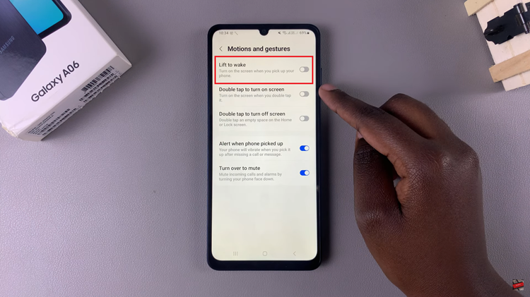 How To Enable & Disable Lift To Wake On Samsung Galaxy A06