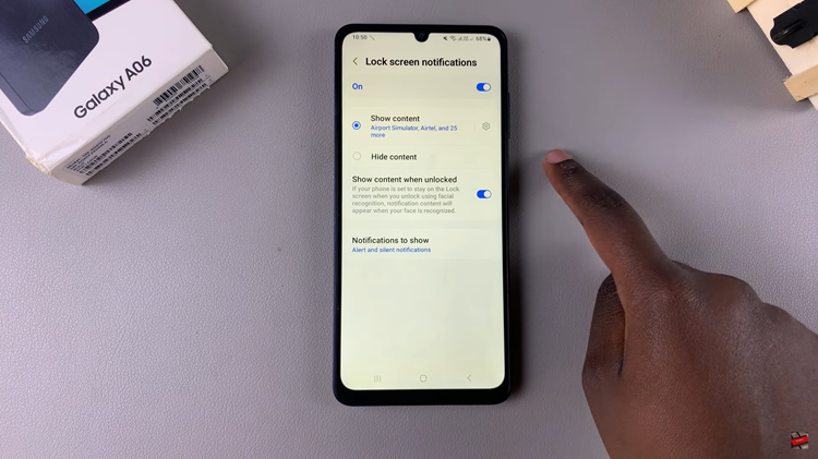 How To Enable & Disable Lock Screen Notification On Samsung Galaxy A06