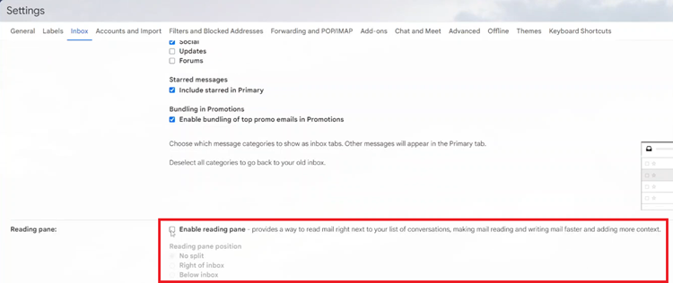 How To Enable Reading Pane On Gmail