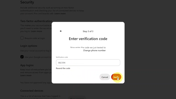 How To Enable Two Step Authentication On Pinterest