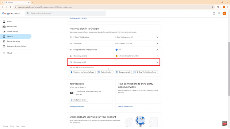 How To Remove Recovery Email From Google Account