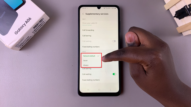 How To Show/Hide Caller ID On Samsung Galaxy A06