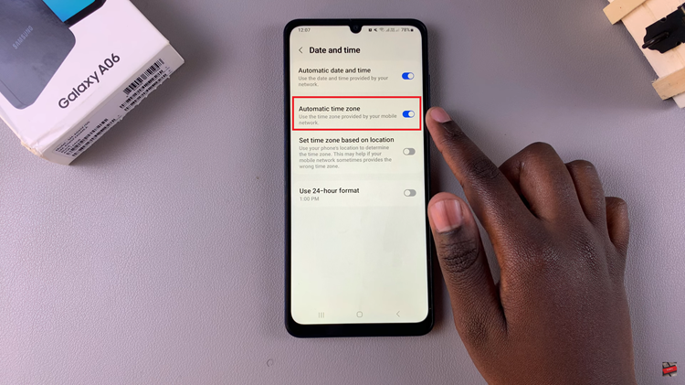 How To Turn ON & OFF Automatic Time Zone On Samsung Galaxy A06