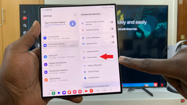 How To Wirelessly Screen Mirror Samsung Galaxy Z Fold 6 To Smart TV