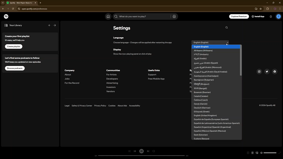 How To Change Language On Spotify