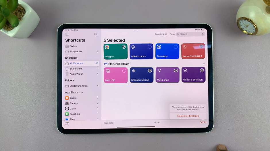 Delete Multiple Shortcuts On iPad