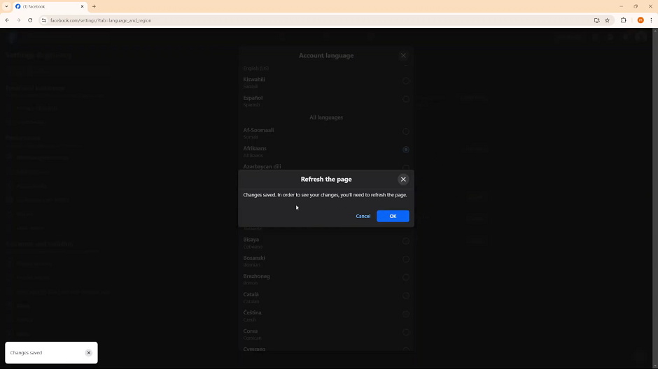 How To Change Language On Facebook