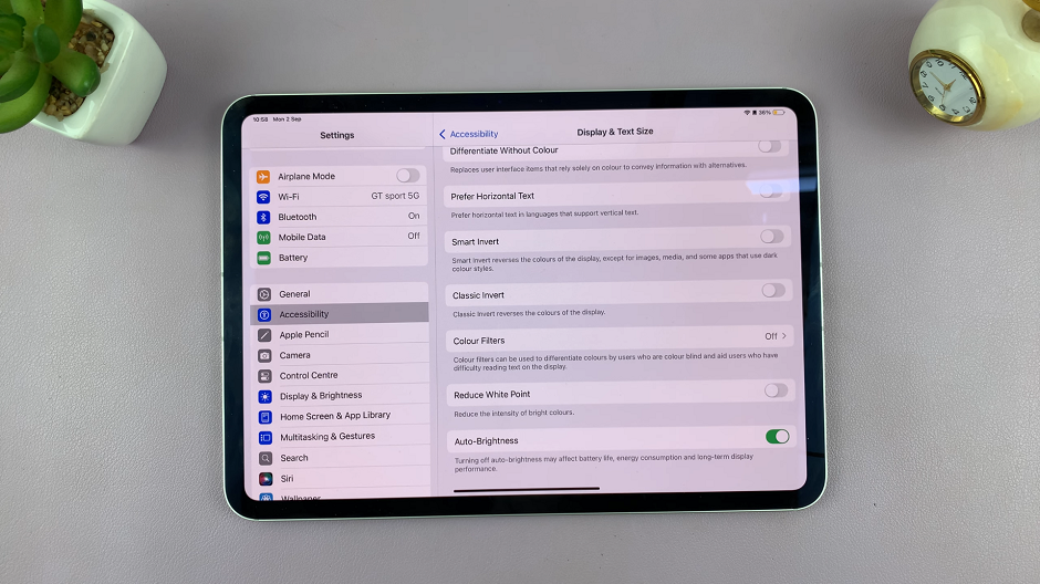 Turn ON Auto Screen Brightness On iPad