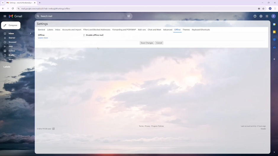 How To Disable Offline Mail For Gmail