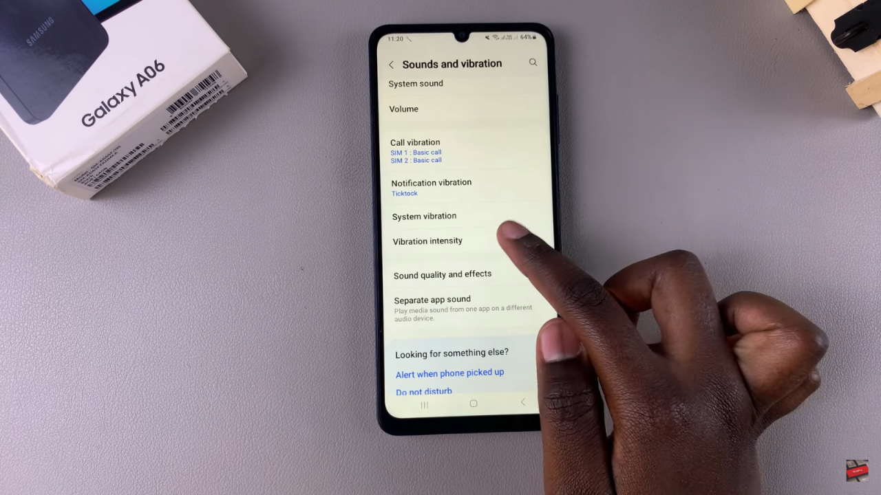 Change Vibration Intensity On Samsung Galaxy A06