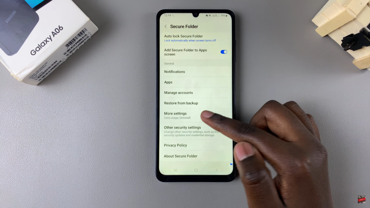 Delete Secure Folder On Samsung Galaxy A06