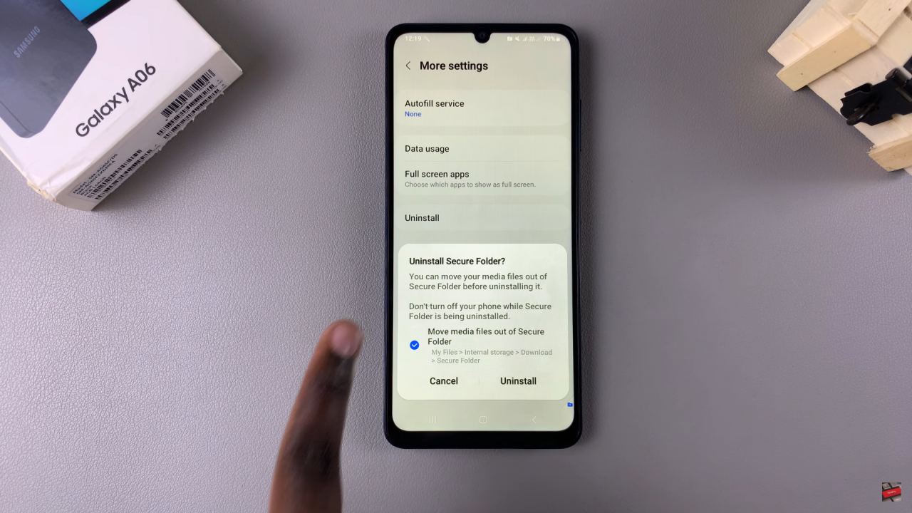 Delete Secure Folder On Samsung Galaxy A06