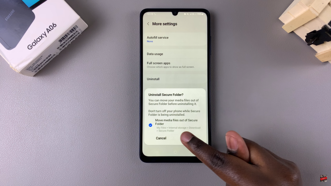 Delete Secure Folder On Samsung Galaxy A06