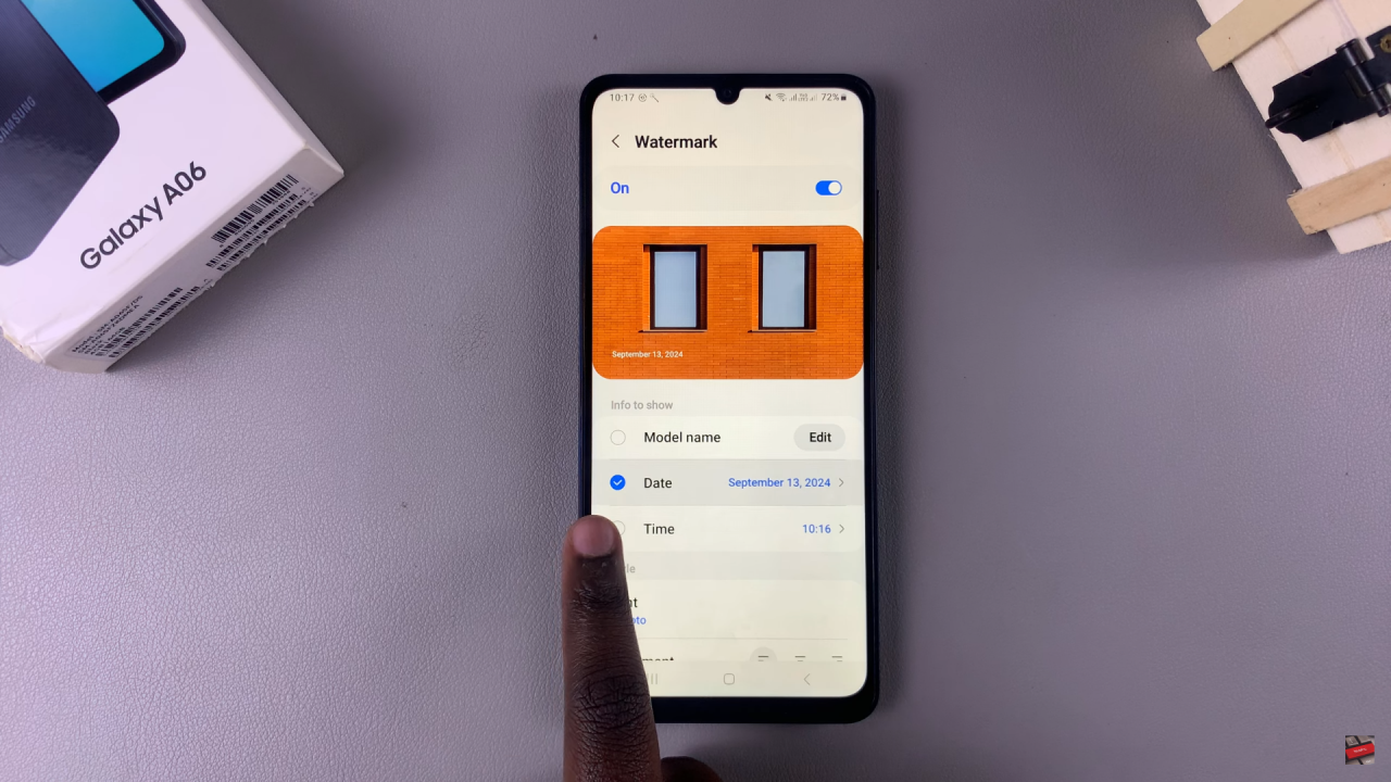 Enable Watermarks On Samsung Galaxy A06