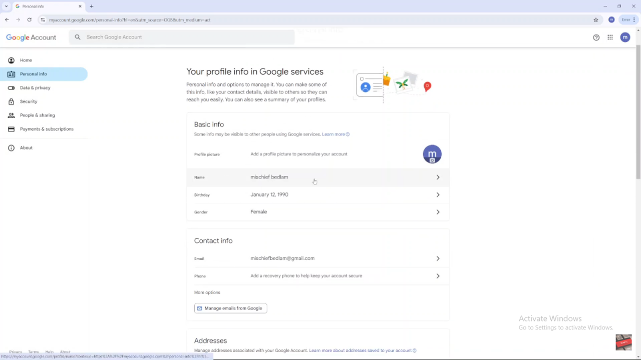 Change Google Account Name