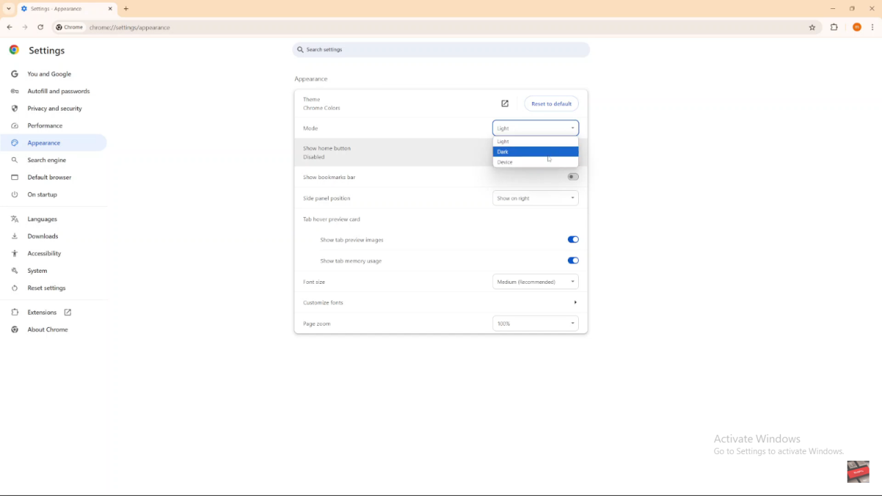 Enable Dark Mode On Google Chrome