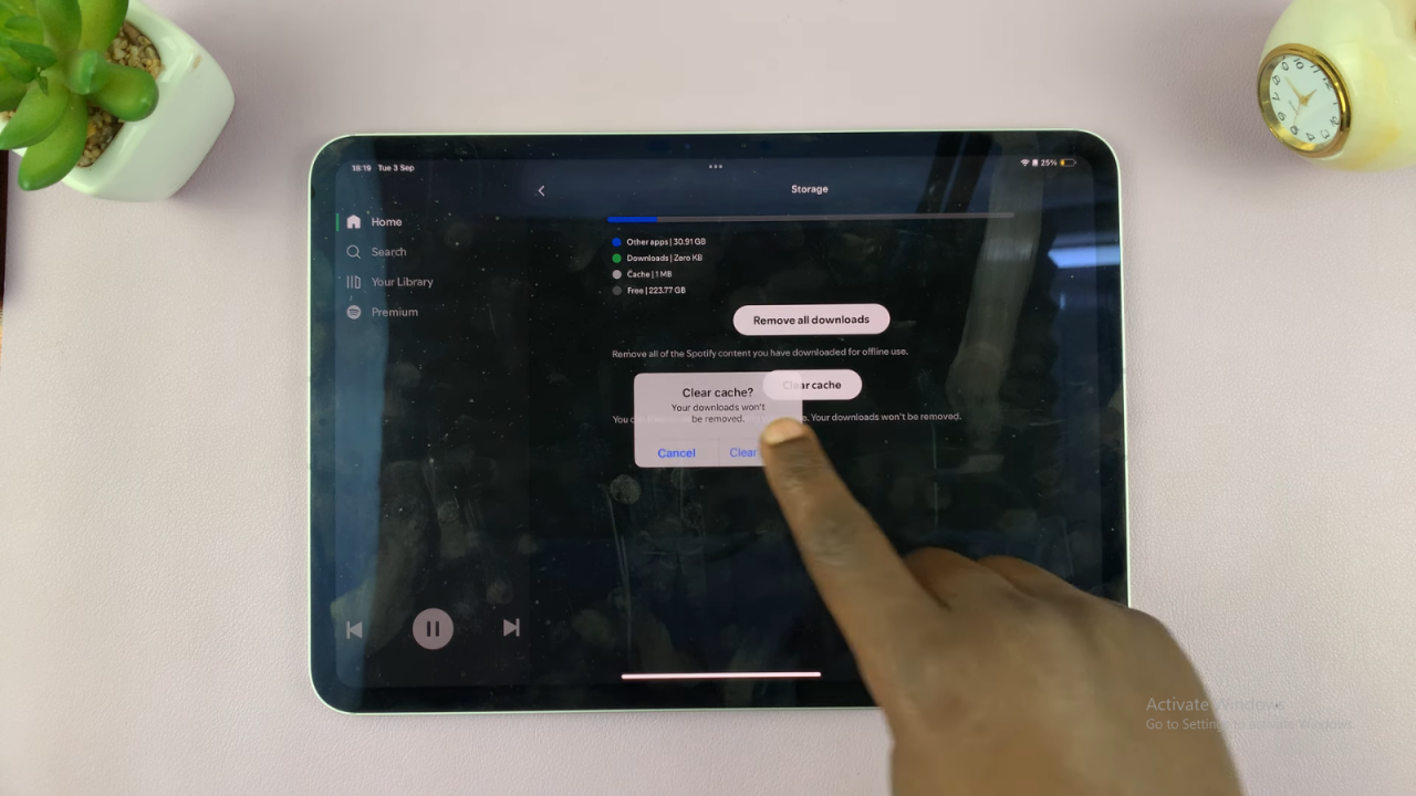 Clear Spotify Cache On iPad