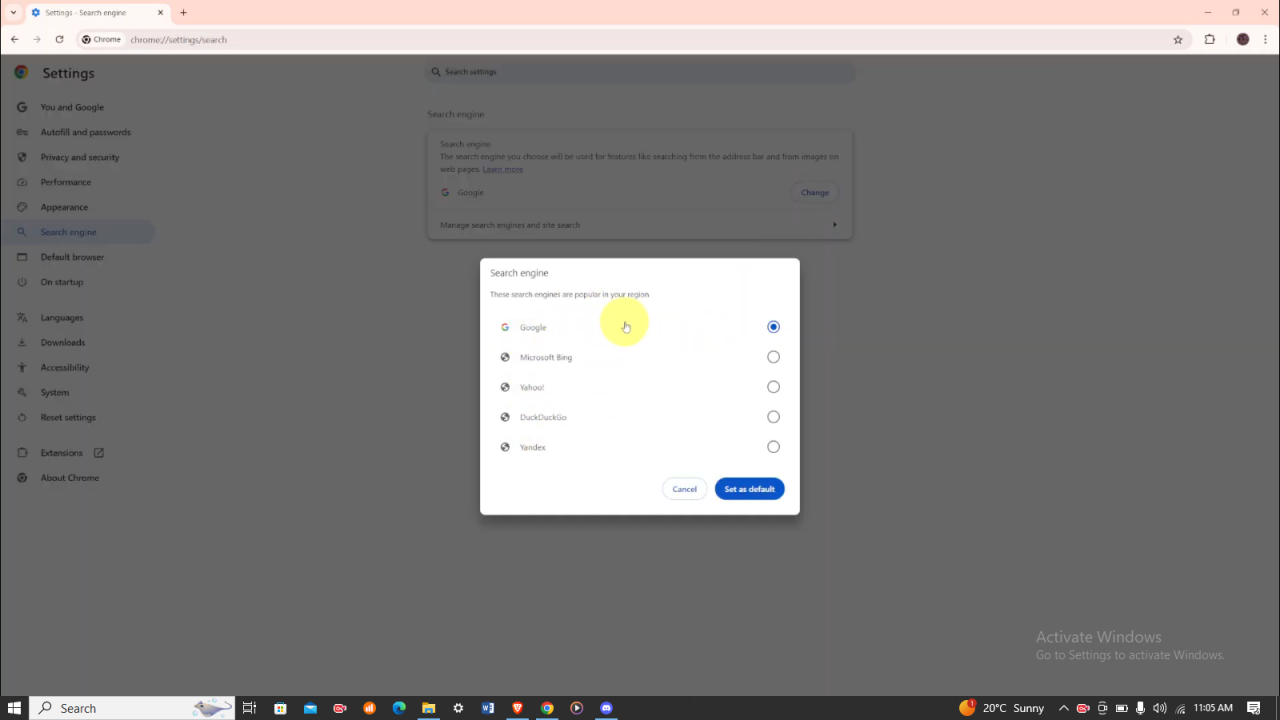 How To Change Search Engine On Google Chrome
