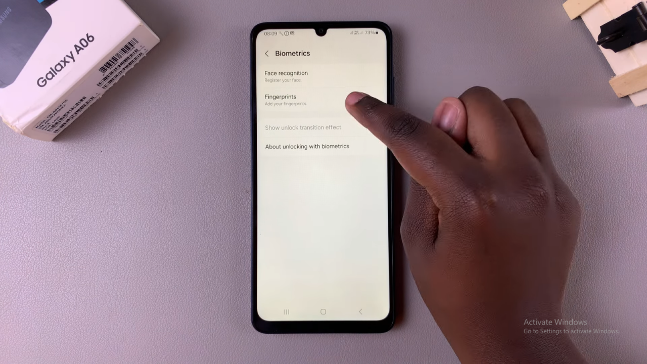 Register Fingerprint On Samsung Galaxy A06