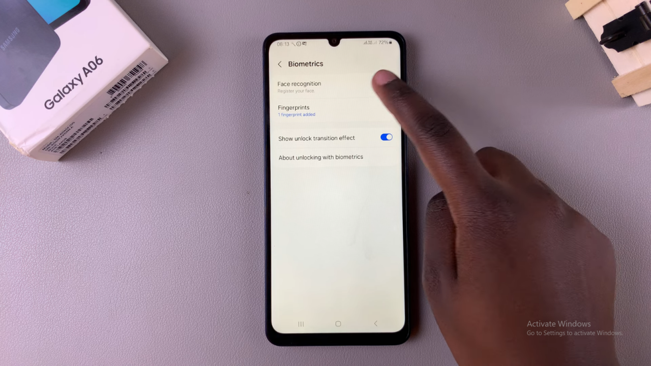 Register Face ID On Samsung Galaxy A06