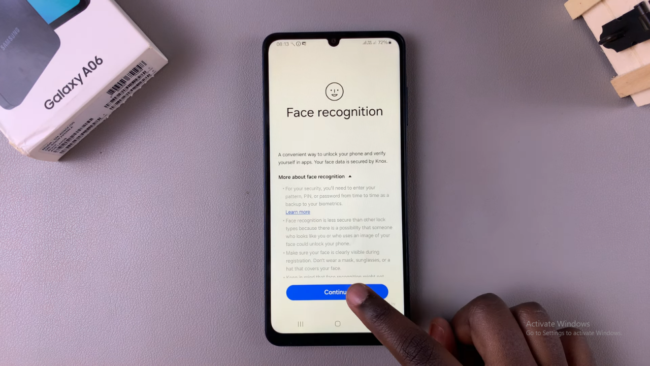 Register Face ID On Samsung Galaxy A06