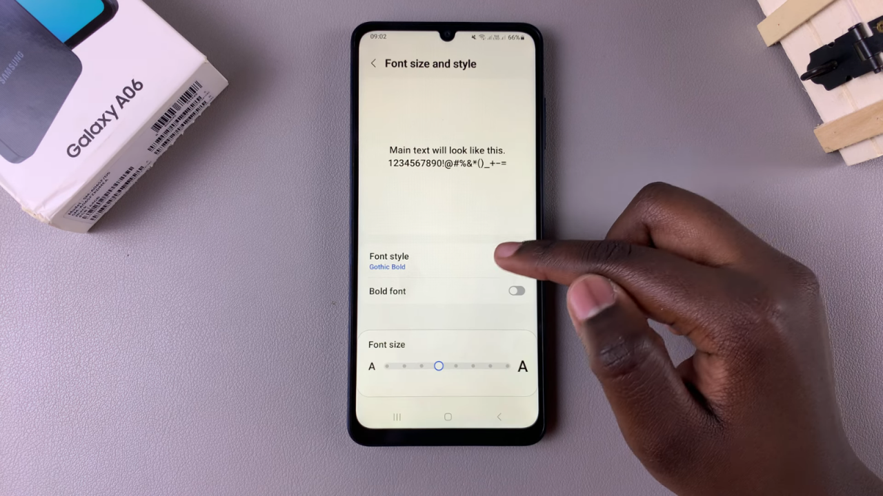 Revert To Default Font Style On Samsung Galaxy A06