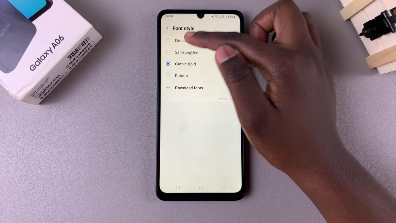 Revert To Default Font Style On Samsung Galaxy A06