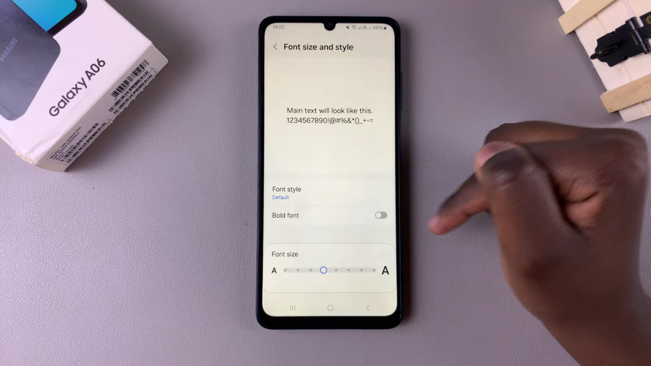 Revert To Default Font Style On Samsung Galaxy A06