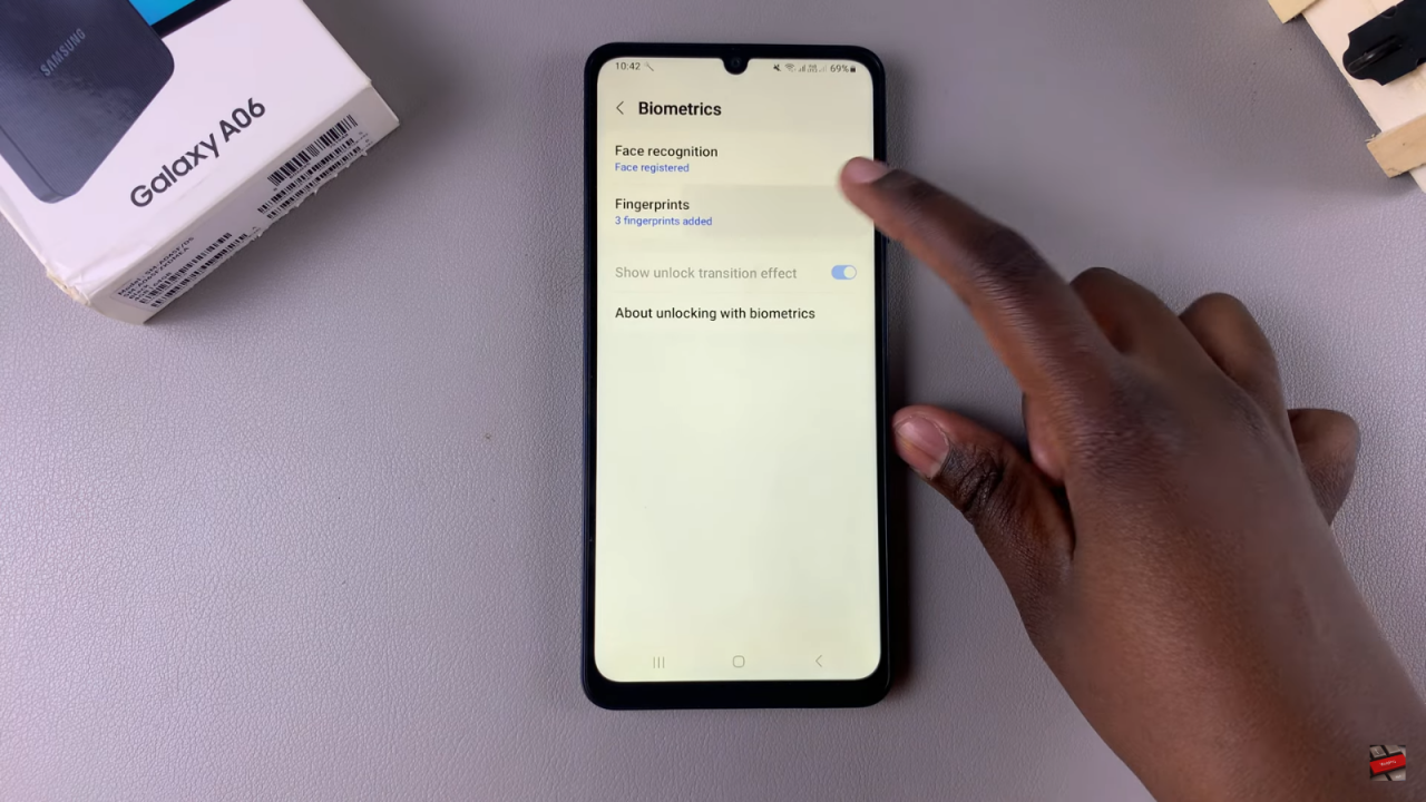 Delete Saved Fingerprint On Samsung Galaxy A06