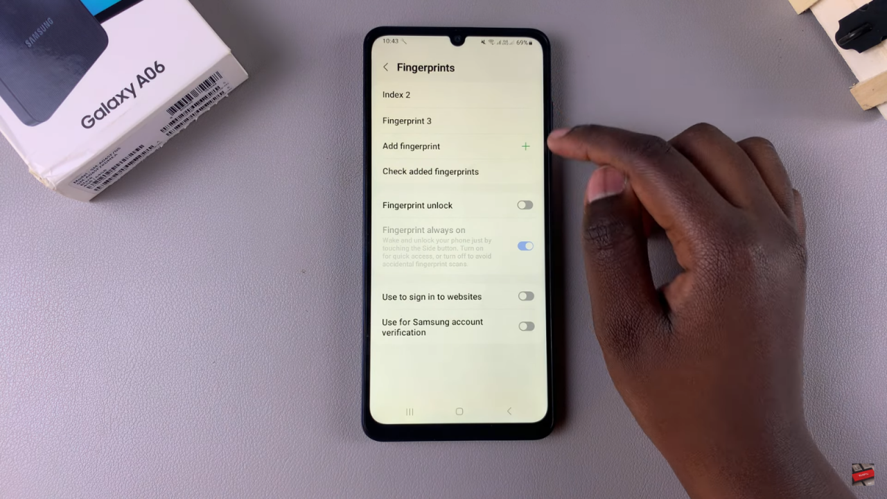 Delete Saved Fingerprint On Samsung Galaxy A06