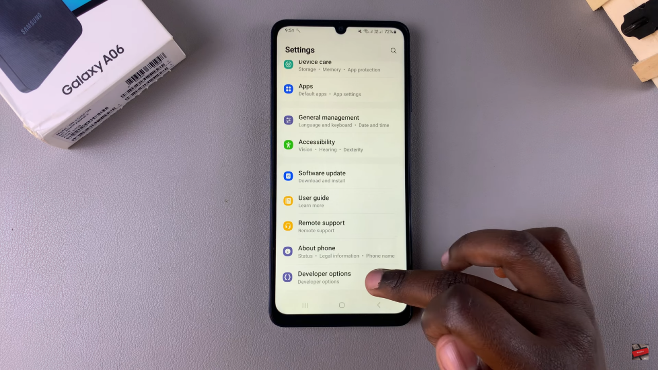 Disable Developer Options On Samsung Galaxy A06