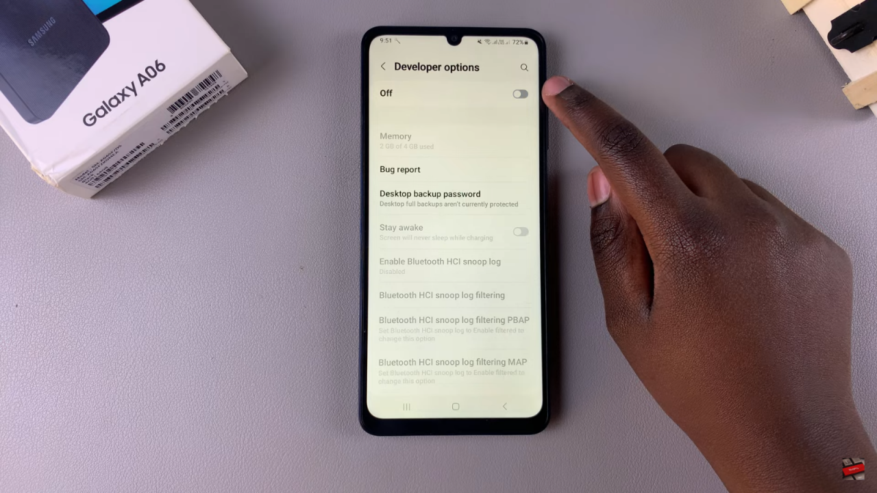 Disable Developer Options On Samsung Galaxy A06