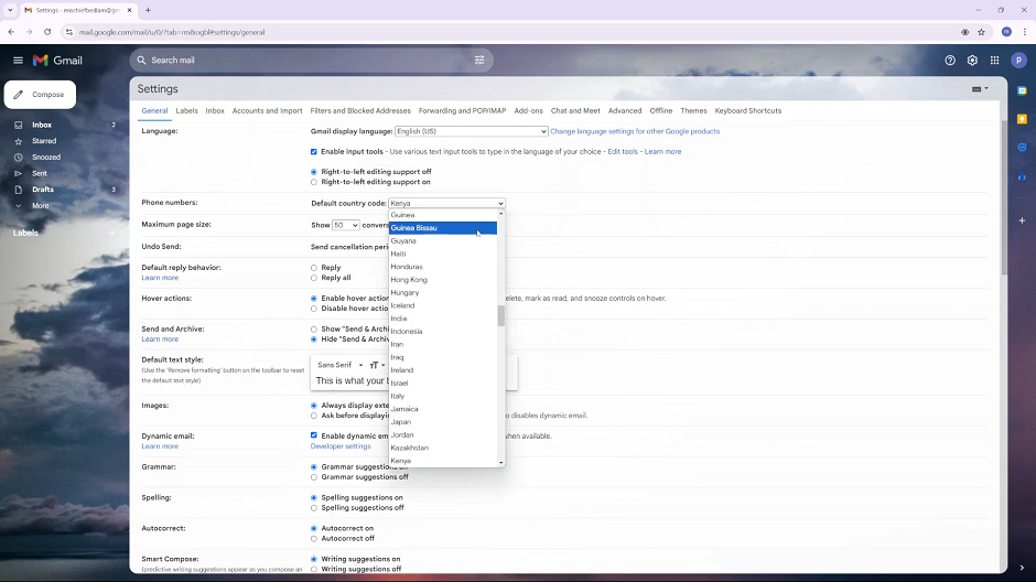 How To Change Country Phone Number Code On Gmail