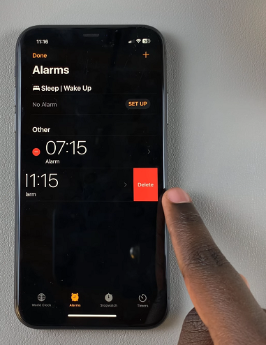 Delete Alarm On iPhone 11